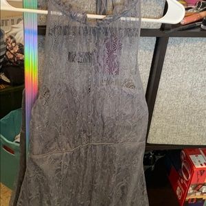 Grey lace bridesmaid dress